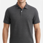 Polo Manga Corta Básico para Hombre – Gris Oscuro / Jaspeado