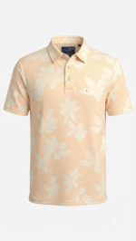 Polo Manga Corta Estampado Floral para Hombre – Melocotón / Beige - Imagen 2