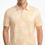 Polo Manga Corta Estampado Floral para Hombre – Melocotón / Beige