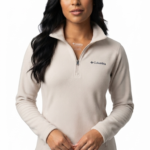 Pulóver Fleece Columbia Benton Springs con Medio Cierre para Mujer – Beige Claro / Crema