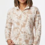 Pulóver Fleece Columbia Glacial IV con Medio Cierre para Mujer – Estampado Beige / Caqui