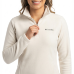 Pulóver Fleece Columbia Benton Springs con Medio Cierre para Mujer – Blanco Hueso / Beige Claro