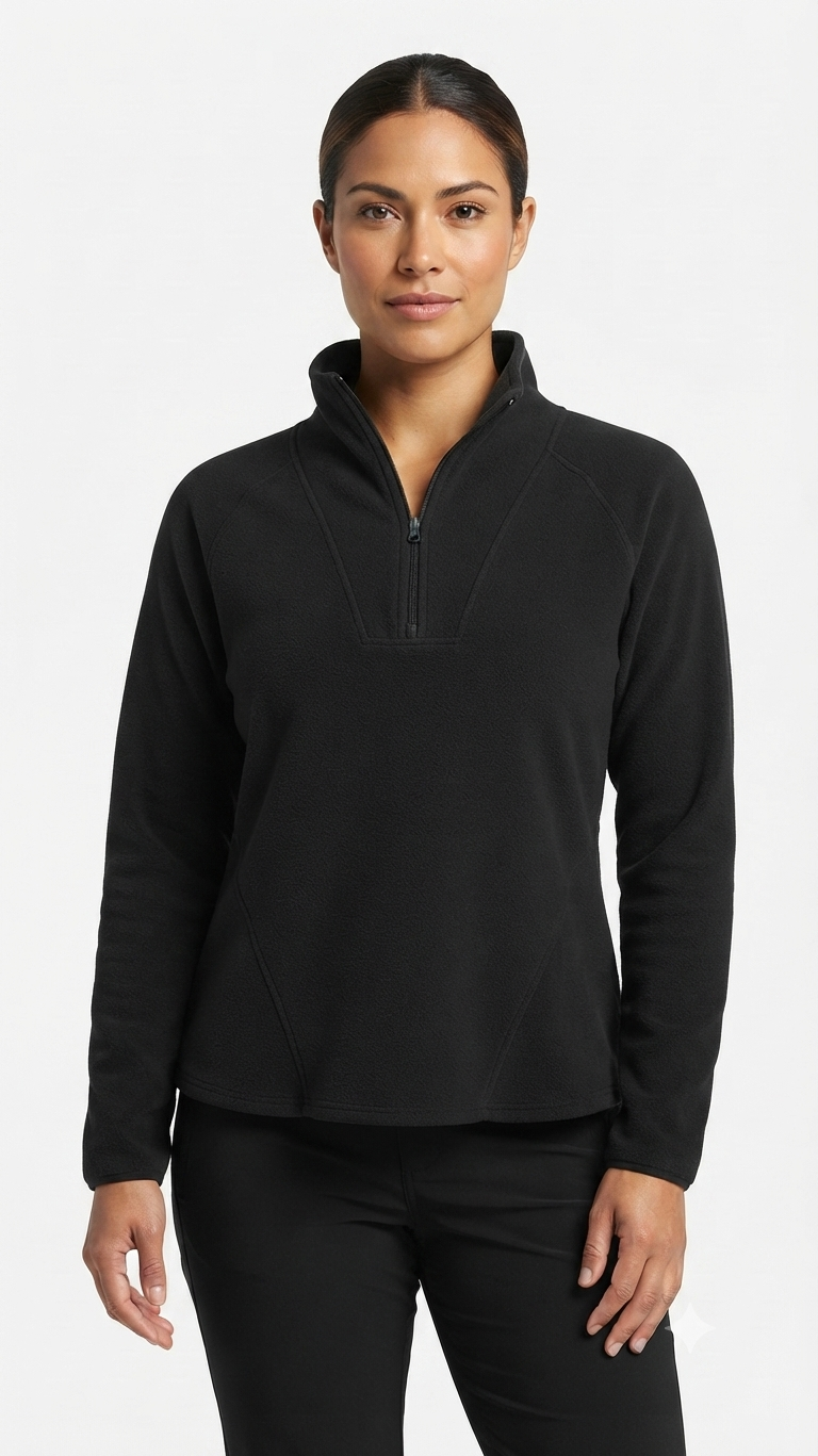 pulover-fleece-columbia-medio-cierre-mujer-negro Pulóver Fleece Columbia Glacial IV con Medio Cierre para Mujer – Negro - Imagen 1