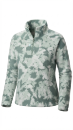 Pulóver Fleece Columbia Glacial IV con Medio Cierre para Mujer – Estampado Verde Menta / Blanco - Imagen 2
