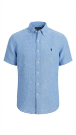 Polo Ralph Lauren Camisa Seersucker Manga Corta para Hombre Rayas Azul y Blanco - Imagen 2
