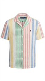 Polo Ralph Lauren Camisa de Lino Manga Corta para Hombre Rayas Multicolor - Imagen 2