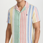 Polo Ralph Lauren Camisa de Lino Manga Corta para Hombre Rayas Multicolor