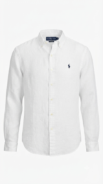 Polo Ralph Lauren Camisa de Lino Manga Larga para Hombre Blanco - Imagen 2