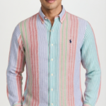 Polo Ralph Lauren Camisa de Lino Manga Larga para Hombre Rayas Multicolor