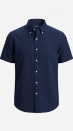 Polo Ralph Lauren Camisa Seersucker Manga Corta para Hombre Azul Marino - Imagen 2