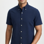 Polo Ralph Lauren Camisa Seersucker Manga Corta para Hombre Azul Marino