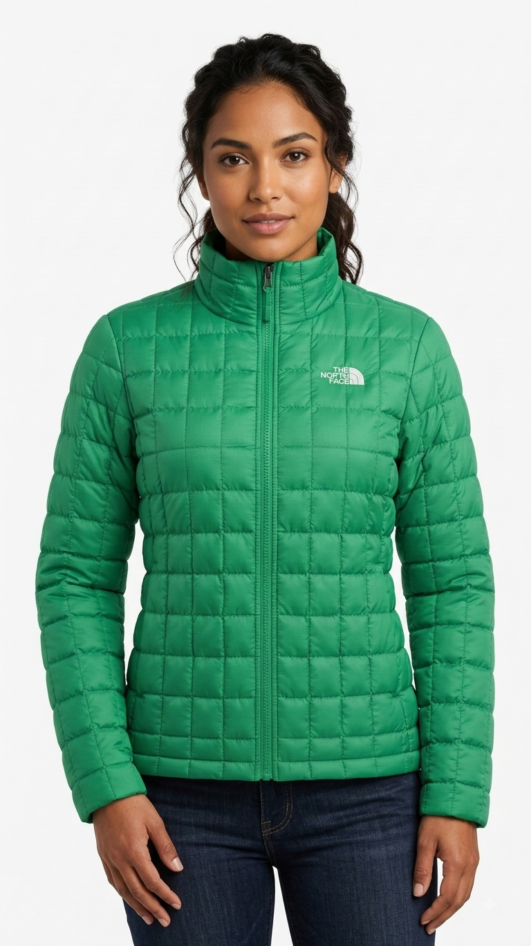 casaca-the-north-face-acolchada-cuadrada-mujer-verde-esmeralda The North Face Thermoball Casaca Acolchada Cuadrada para Mujer Verde - Imagen 1