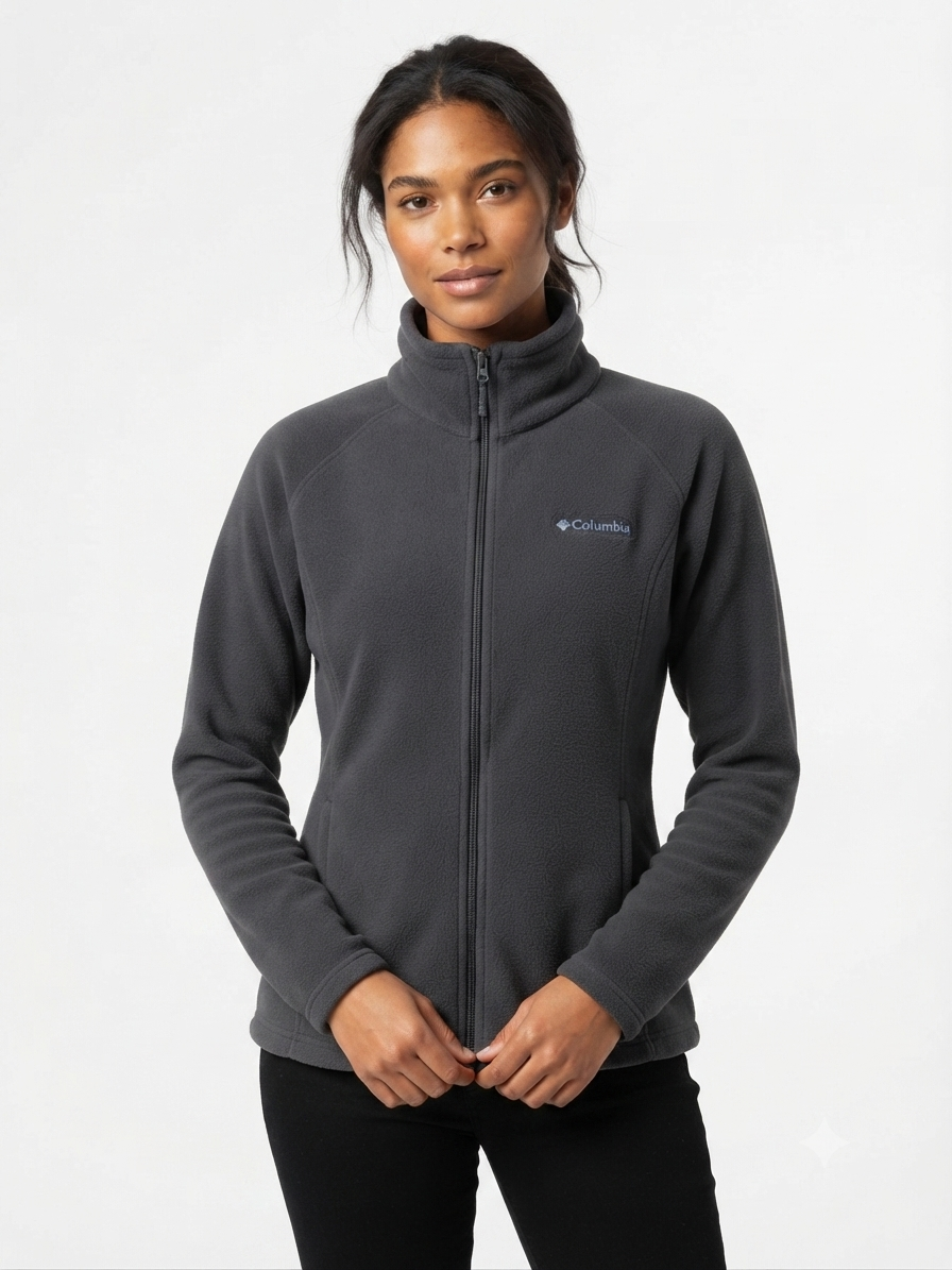 chaqueta-columbia-forro-polar-mujer-gris-carbon Casaca de Forro Polar Columbia para Mujer – Gris Carbón - Imagen 1