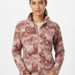 Casaca de Forro Polar Columbia para Mujer – Terracota y Rosa Estampado