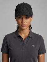 Calvin Klein Gorra con Estampado Integral de Monograma CK Unisex Negro