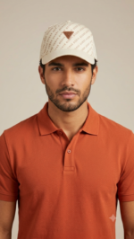 Guess Gorra con Estampado de Monograma GUESS y Placa Triangular Mujer Beige - Imagen 2