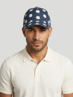 Michael Kors Gorra Monograma MK con Lunares Grandes Polka Dot Unisex Azul Marino y Blanco - Imagen 2