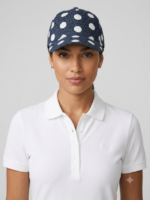 Michael Kors Gorra Monograma MK con Lunares Grandes Polka Dot Unisex Azul Marino y Blanco