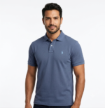 The Iconic Mesh Polo Ralph Lauren Manga Corta para Hombre Azul Acero
