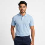 The Iconic Mesh Polo Ralph Lauren Manga Corta para Hombre Azul Celeste