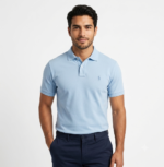 The Iconic Mesh Polo Ralph Lauren Manga Corta para Hombre Azul Celeste