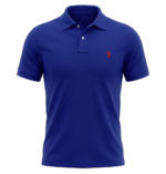 The Iconic Mesh Polo para Hombre Azul Cobalto Logo Bordado Rojo - Imagen 2