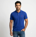 The Iconic Mesh Polo para Hombre Azul Cobalto Logo Bordado Rojo