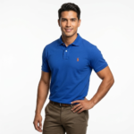 The Iconic Mesh Polo Ralph Lauren Polo para Hombre Azul Francia logo Bordado Naranja