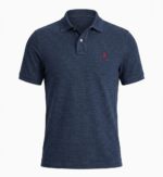 The Iconic Mesh Polo Ralph Lauren Polo para Hombre Azul Marino Jaspeado Bordado Rojo - Imagen 2