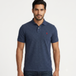 The Iconic Mesh Polo Ralph Lauren Polo para Hombre Azul Marino Jaspeado Bordado Rojo