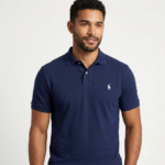 The Iconic Mesh Polo Ralph Lauren para Hombre Azul Marino con Bordado Blanco