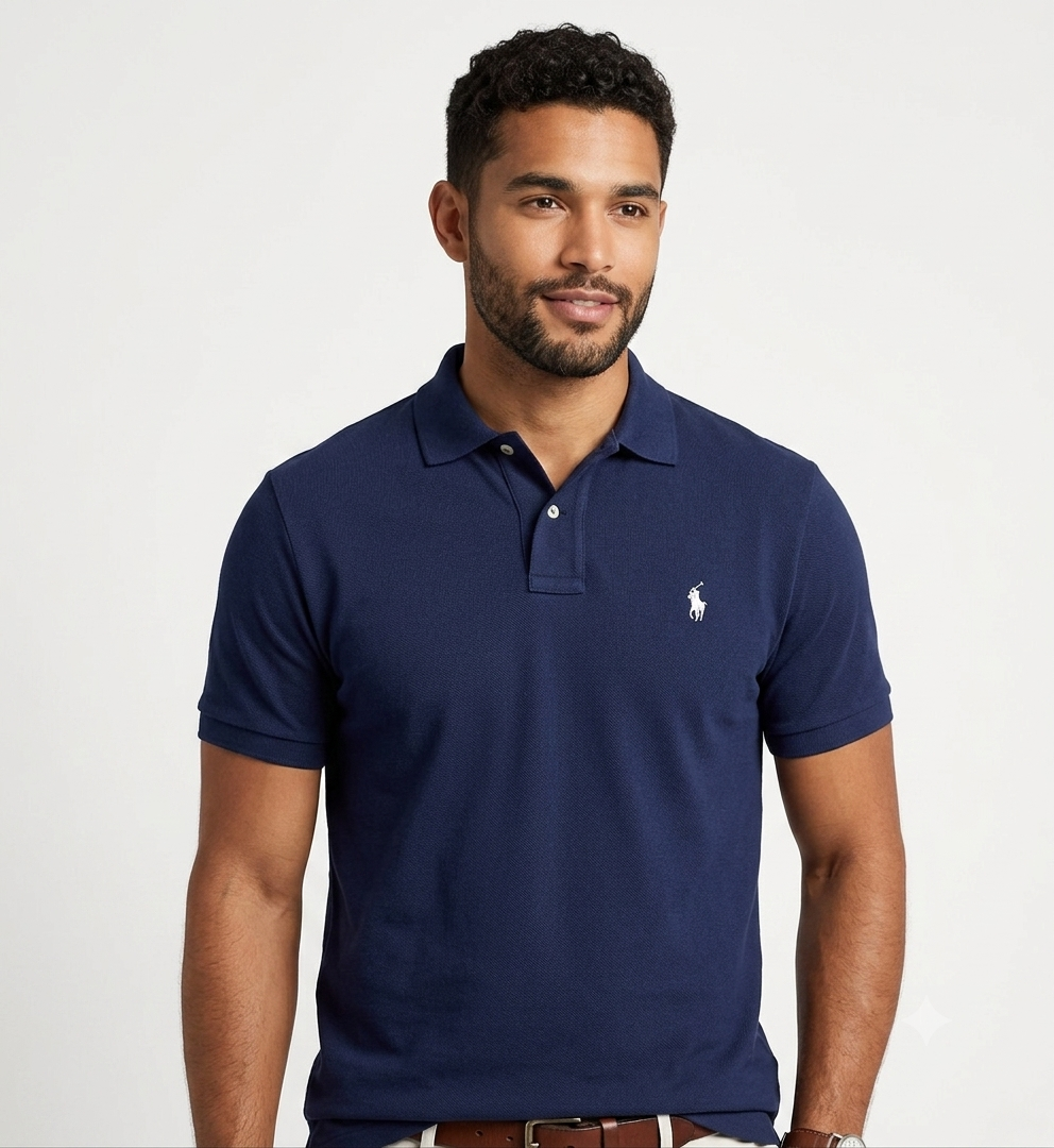 polo-ralph-lauren-hombre-azul-marino-logo-bordado-blanco The Iconic Mesh Polo Ralph Lauren para Hombre Azul Marino con Bordado Blanco - Imagen 1