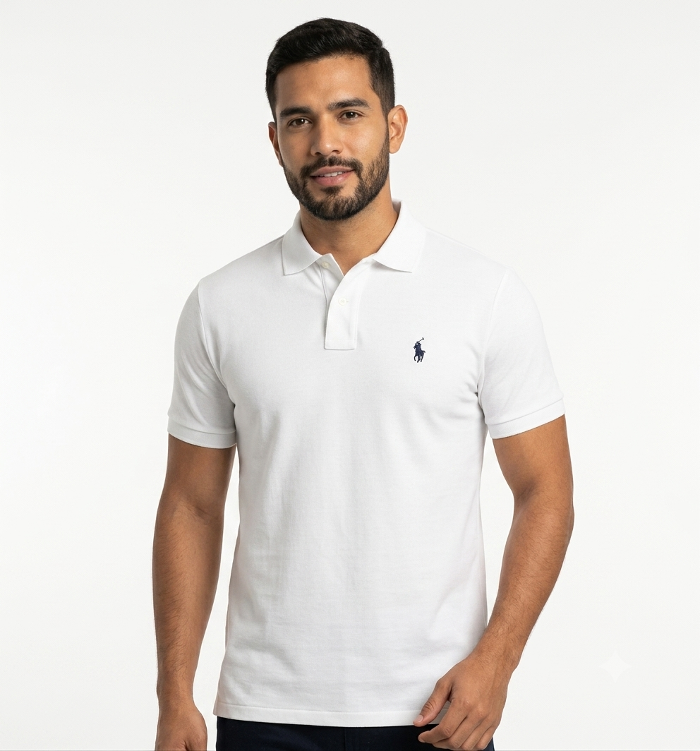 polo-ralph-lauren-hombre-blanco-clasico The Iconic Mesh Polo Ralph Lauren Manga Corta para Hombre Blanco - Imagen 1