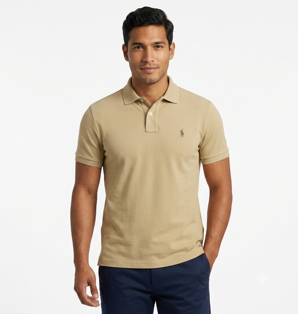 polo-ralph-lauren-hombre-caqui-khaki The Iconic Mesh Polo Ralph Lauren Manga Corta para Hombre Caqui - Imagen 1