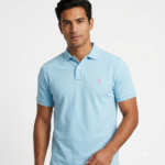 The Iconic Mesh Polo Ralph Lauren Polo para Hombre Celeste Claro Bordado Rosado