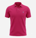 The Iconic Mesh Polo Ralph Lauren Polo para Hombre Fucsia / Magenta Logo Bordado Azul Claro - Imagen 2