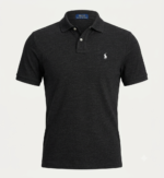 The Iconic Mesh Polo Ralph Lauren Manga Corta para Hombre Gris Carbón Jaspeado - Imagen 2