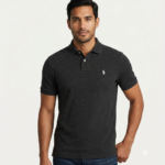 The Iconic Mesh Polo Ralph Lauren Manga Corta para Hombre Gris Carbón Jaspeado