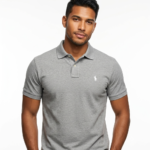 The Iconic Mesh Polo Ralph Lauren Manga Corta para Hombre Gris Jaspeado