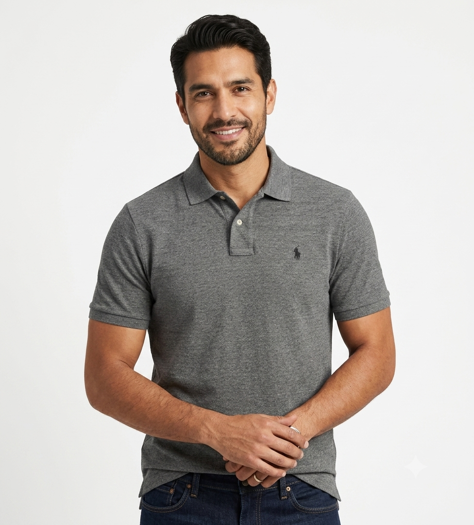 polo-ralph-lauren-hombre-gris-medio-jaspeado The Iconic Mesh Polo Ralph Lauren Polo para Hombre Gris Medio Jaspeado - Imagen 1