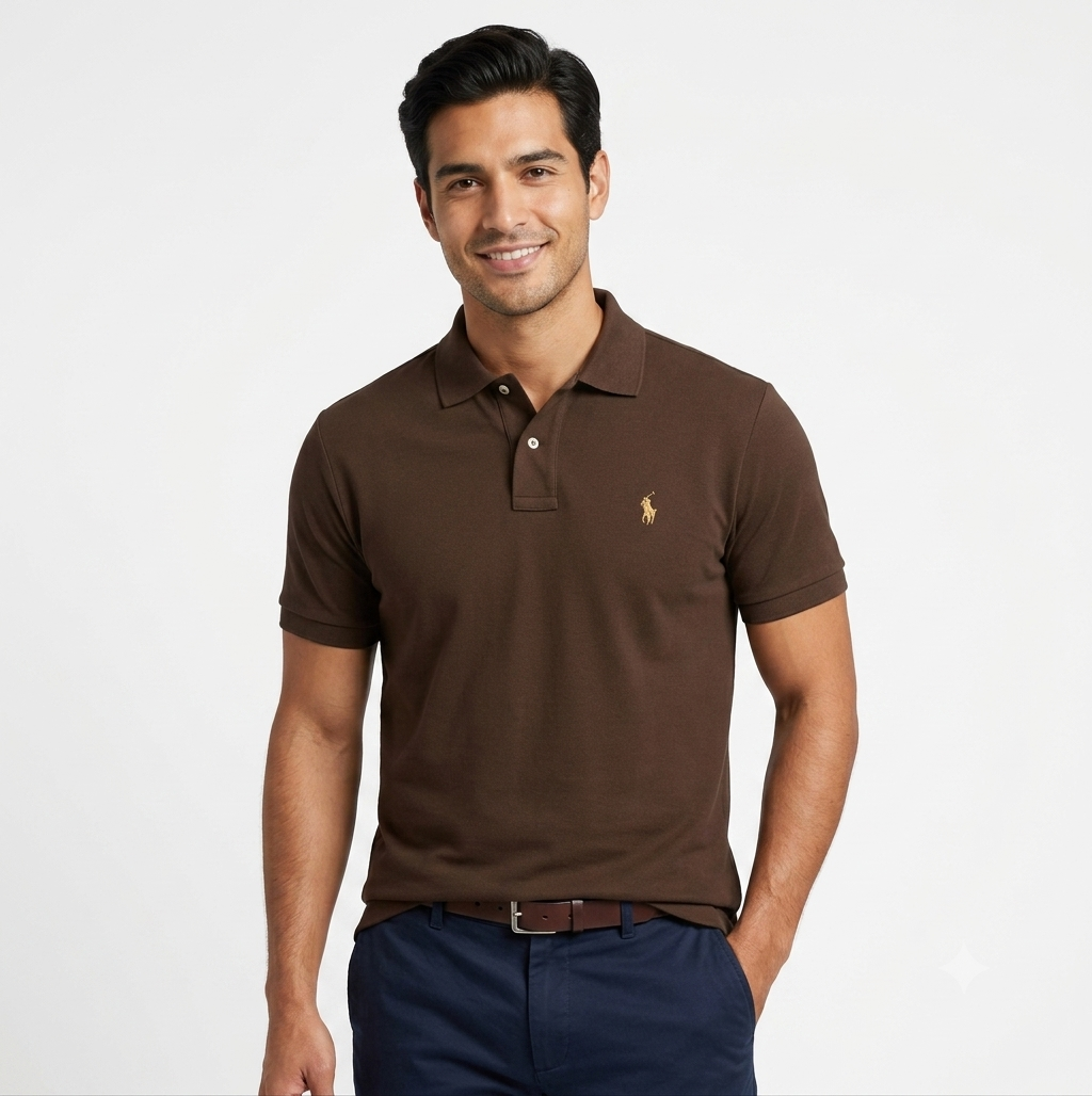 polo-ralph-lauren-hombre-marron-chocolate The Iconic Mesh Polo Ralph Lauren Manga Corta para Hombre Marrón Chocolate - Imagen 1