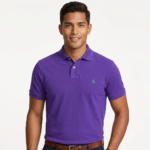 The Iconic Mesh Polo Ralph Lauren Polo para Hombre Púrpura Logo Bordado Verde