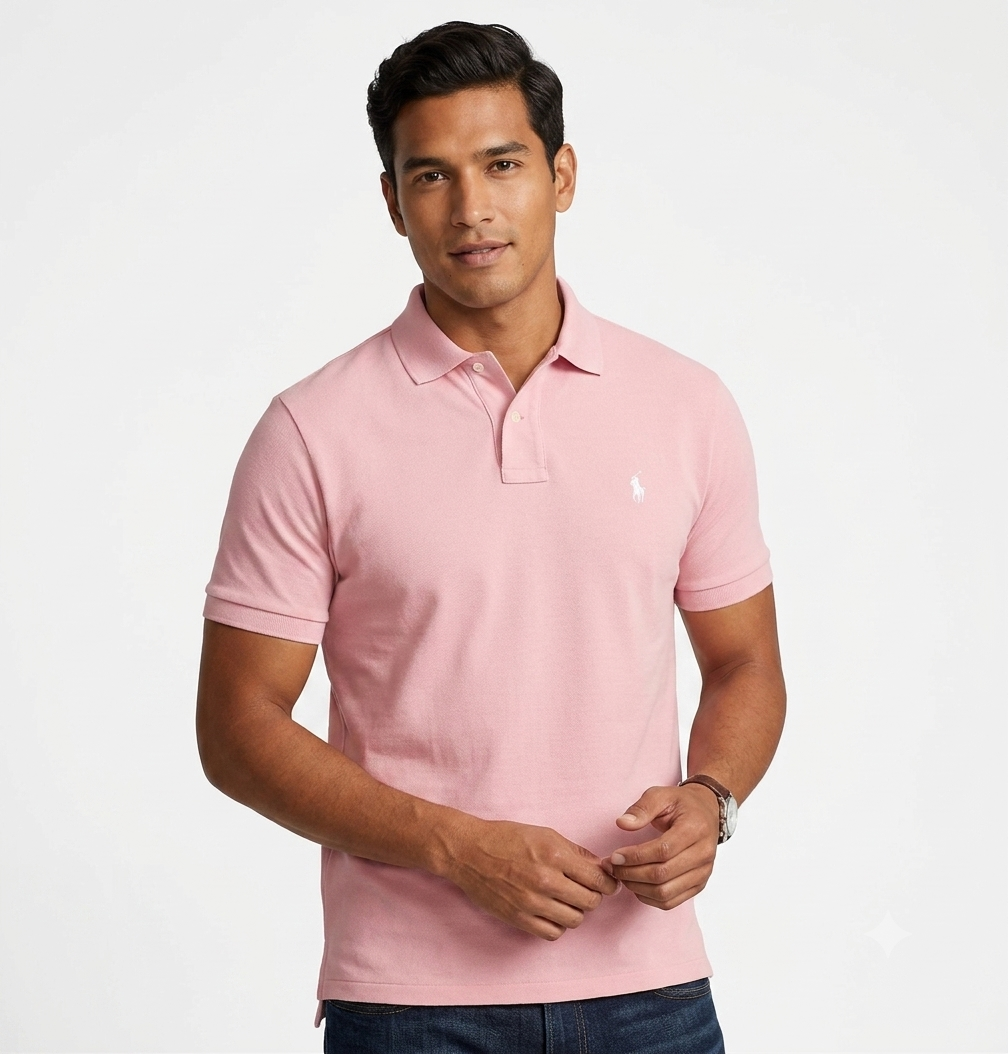 polo-ralph-lauren-hombre-rosado-claro-logo-bordado-blanco The Iconic Mesh Polo Ralph Lauren Polo para Hombre Rosado Claro Logo Bordado Blanco - Imagen 1