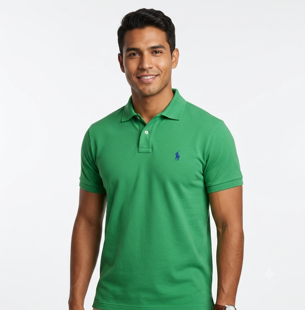 polo-ralph-lauren-hombre-verde-esmeralda-logo-bordado-azul The Iconic Mesh Polo Ralph Lauren Polo para Hombre Verde Esmeralda Logo Bordado Azul - Imagen 1