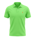 The Iconic Mesh Polo Ralph Lauren Polo para Hombre Verde Lima Logo Bordado Naranja - Imagen 2