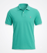 The Iconic Mesh Polo Ralph Lauren Polo para Hombre Verde Menta Logo Bordado Rosado - Imagen 2