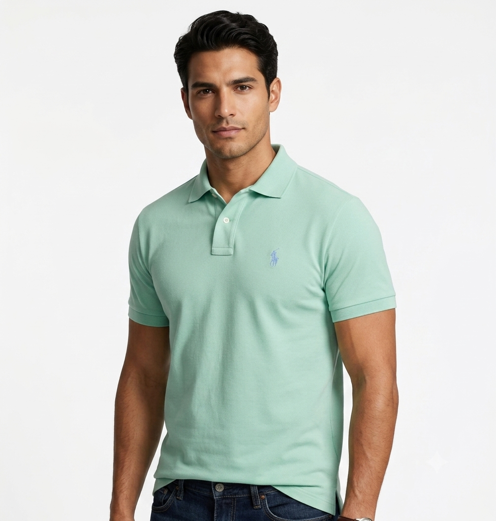 polo-ralph-lauren-hombre-verde-menta The Iconic Mesh Polo Ralph Lauren Manga Corta para Hombre Verde Menta - Imagen 1