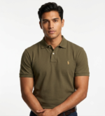 The Iconic Mesh Polo Ralph Lauren Polo para Hombre Verde Olivo Logo Bordado Dorado