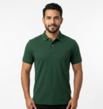 The Iconic Mesh Polo Ralph Lauren Polo para Hombre Verde Oscuro Logo Bordado Rojo
