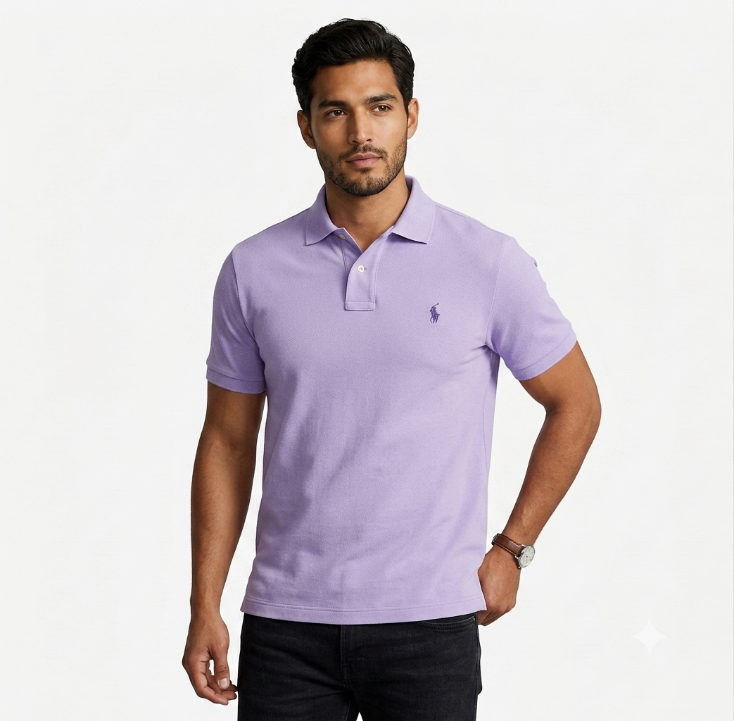 polo-ralph-lauren-regular-fit-hombre-lila-lavanda The Iconic Mesh Polo Ralph Lauren Manga Corta para Hombre Lilace / Lavanda - Imagen 1